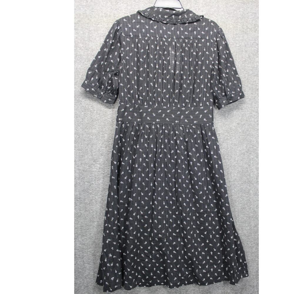 relisted! ba&sh Ditsy Floral Eddy Dress Size L Midi Unworn Retro Carbon French - Picture 7 of 12